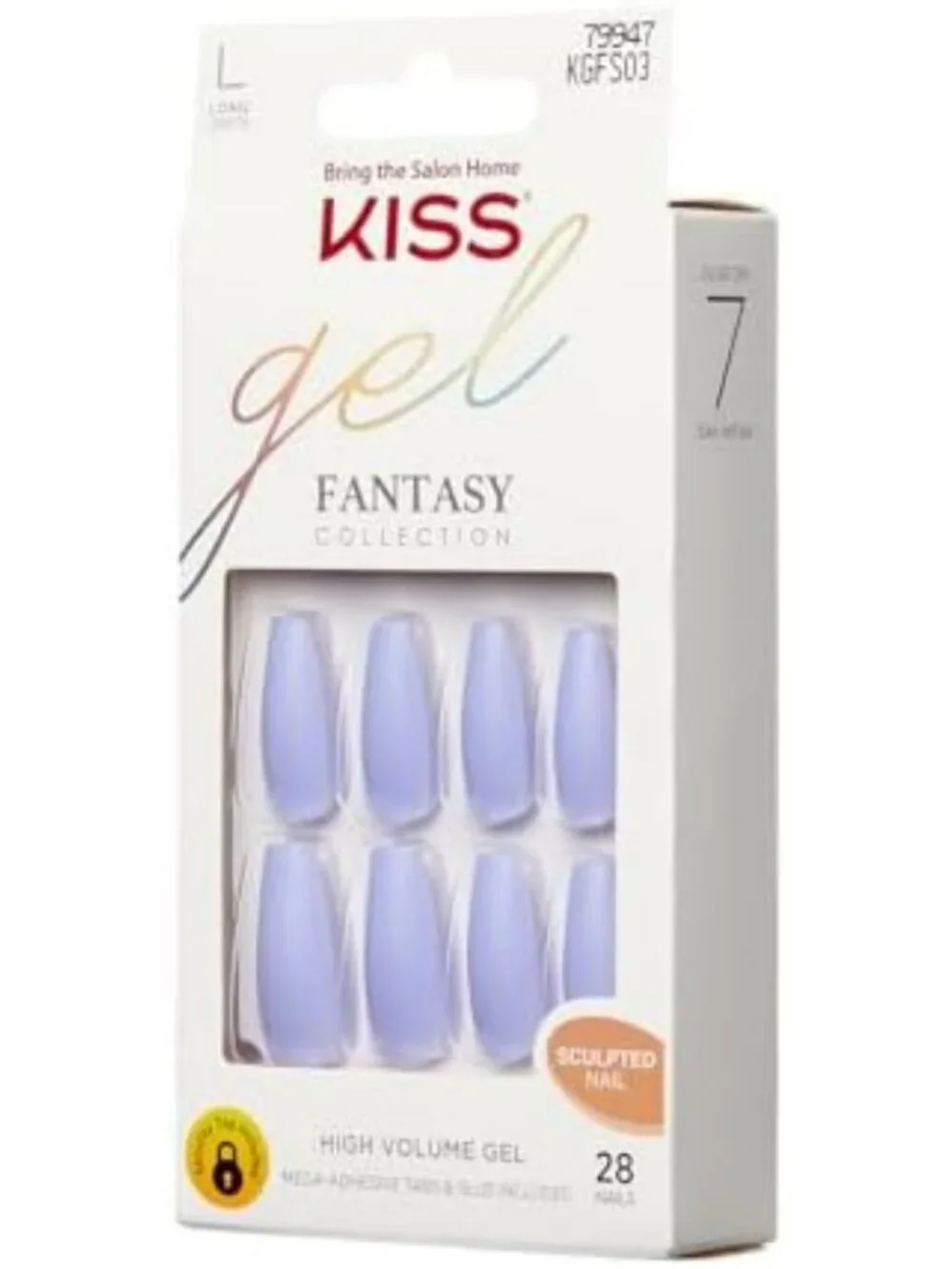 Sculpted Long Purple Press-On Nails Kit with Glue, File & 28 Fake Nails